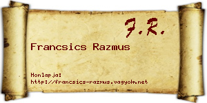 Francsics Razmus névjegykártya